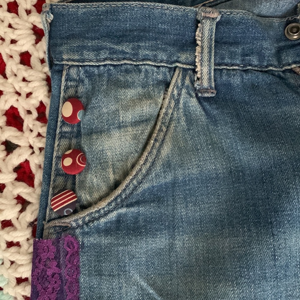 Boho Patchwork Flared Jeans - image 3
